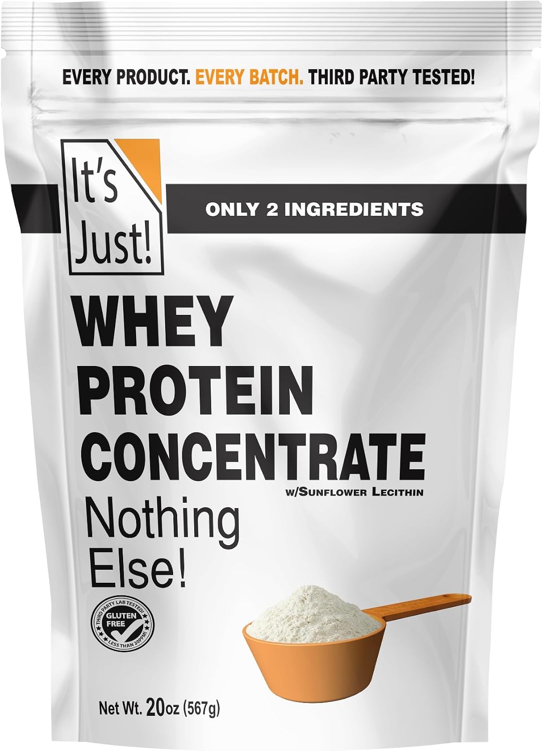 It’s Just! – 100% Whey Protein Concentrate, GLP-1 Friendly, Made in USA, No RBST/rBGH Hormones, Premium WPC-80, No Added Flavors or Artificial Sweeteners (1.25 Pound, Unflavored)