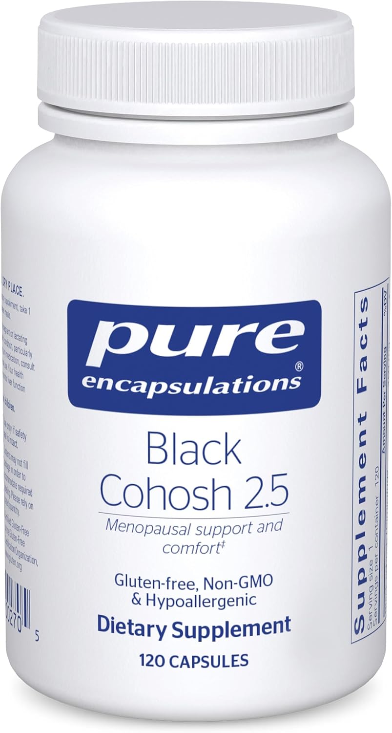 Pure Encapsulations Black Cohosh 2.5, 120 Capsules | Hypoallergenic Supplement to Offer Support During Menopause*, Menopause Relief
