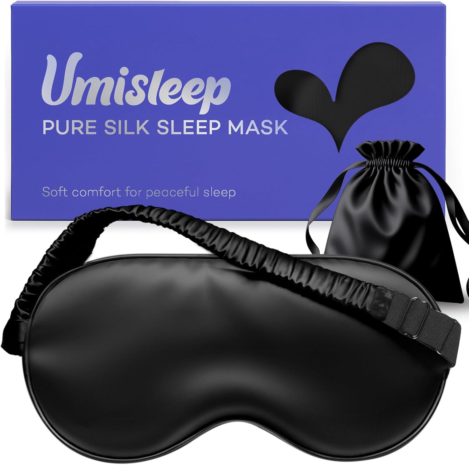 Umisleep Sleep Mask, 100% Mulberry Silk Eye Mask Sleeping for Women Men
