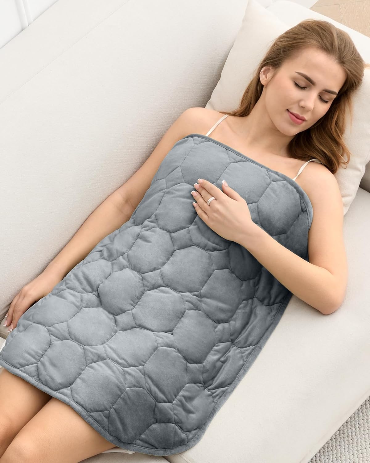 Cottonblue Small Weighted Lap Blanket Pad for Adults 7 lbs 24″x29″, Travel