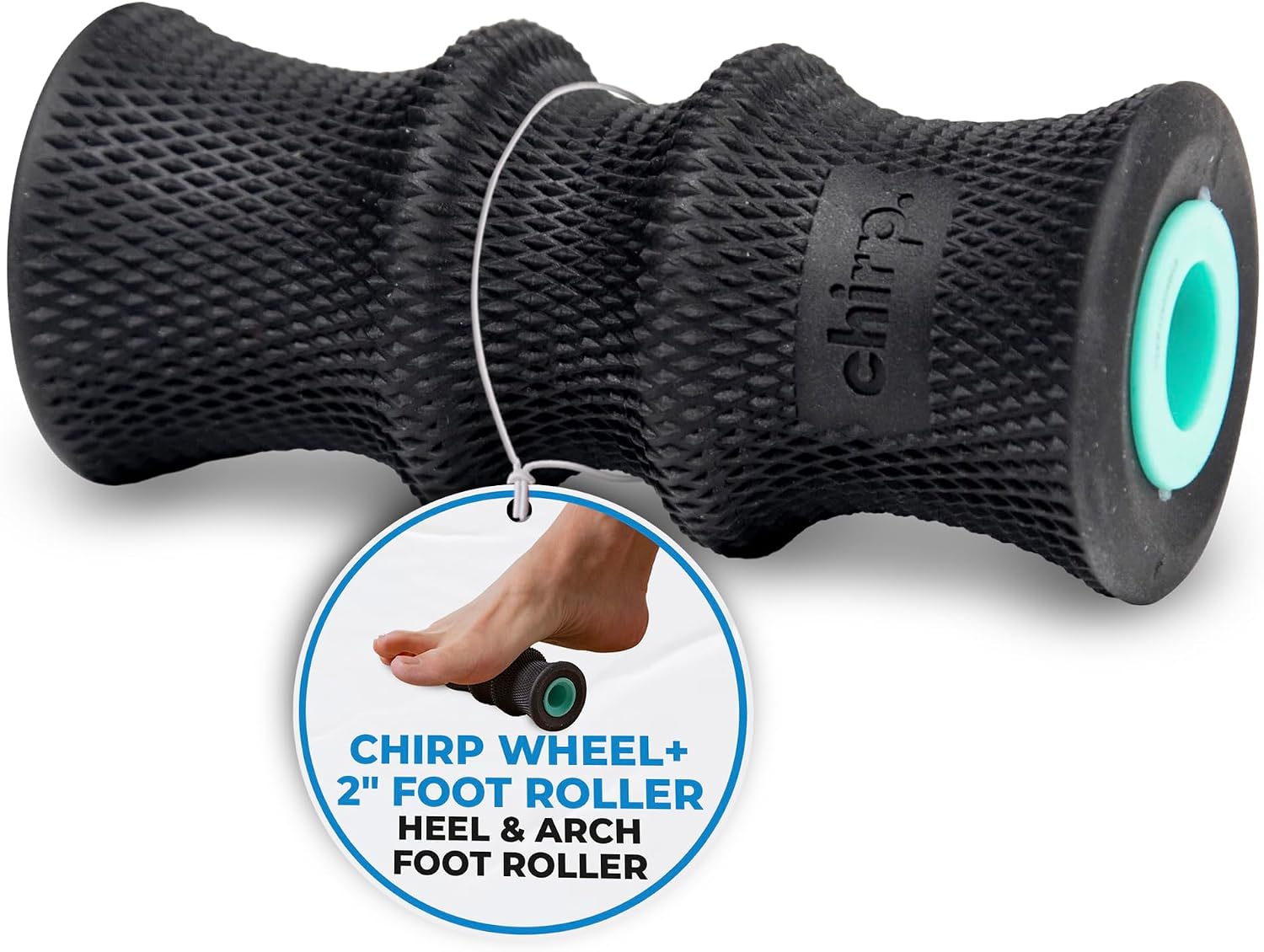Chirp Foam Roller for Foot Massage and Pain Relief, Wheel+ 2″ Foot Roller | Foot Roller, Foam Roller for Feet and Arches, Plantar Massage, Muscle Recovery, Compact 2 Inch