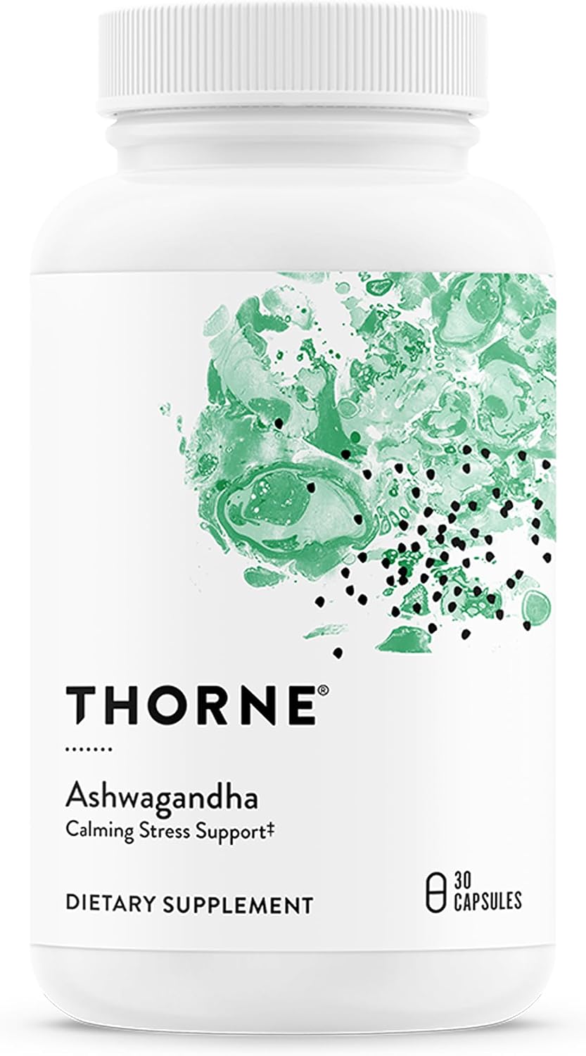 THORNE Ashwagandha, Highly Concentrated Shoden Extract, 30 Capsules | Supports Calm, Healthy Stress Management Efforts, Daytime Energy, Mental Clarity & Restful Sleep*, NSF Contents Certified