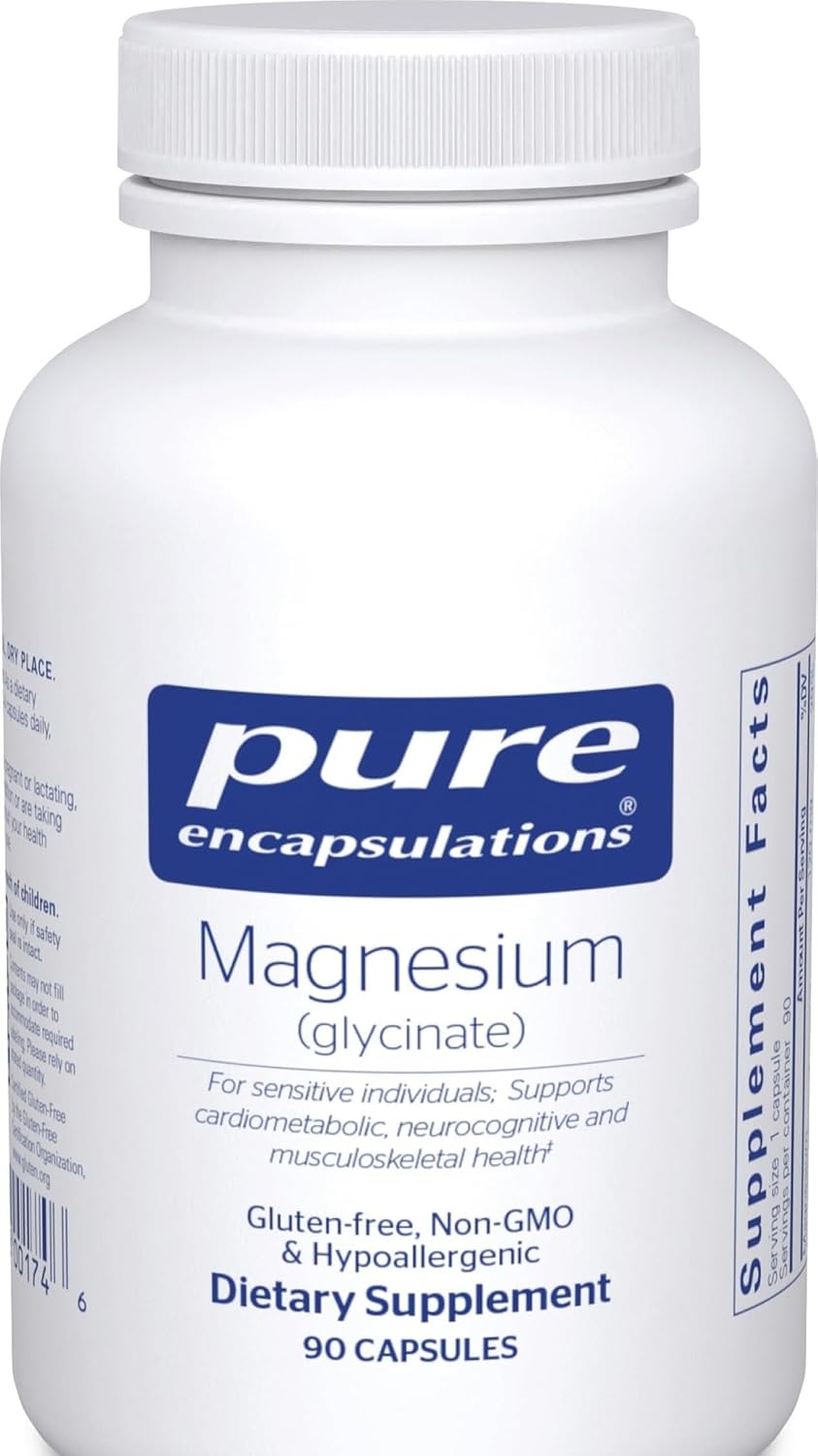 Pure Encapsulations Magnesium (Glycinate), 90 Capsules | Supplement to Support Stress Relief, Sleep, Heart Health, Nerves, Muscles, and Metabolism*, with Magnesium Glycinate