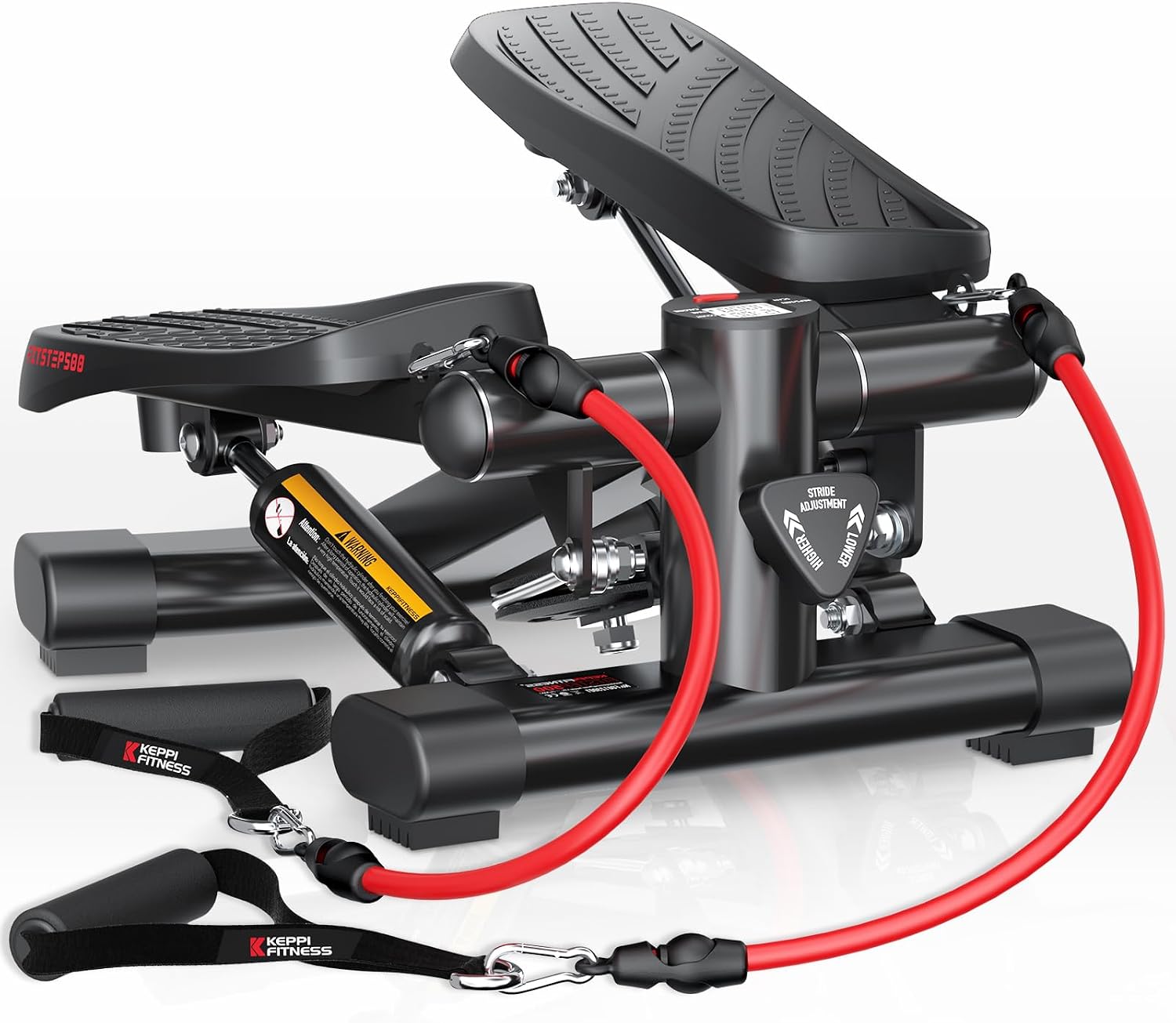 Keppi Fitness Stair Stepper, Steppers for Exercise at Home, Stepper with 2 Pairs of Resistance Bands for Efficient Cardio – Fitstep Series