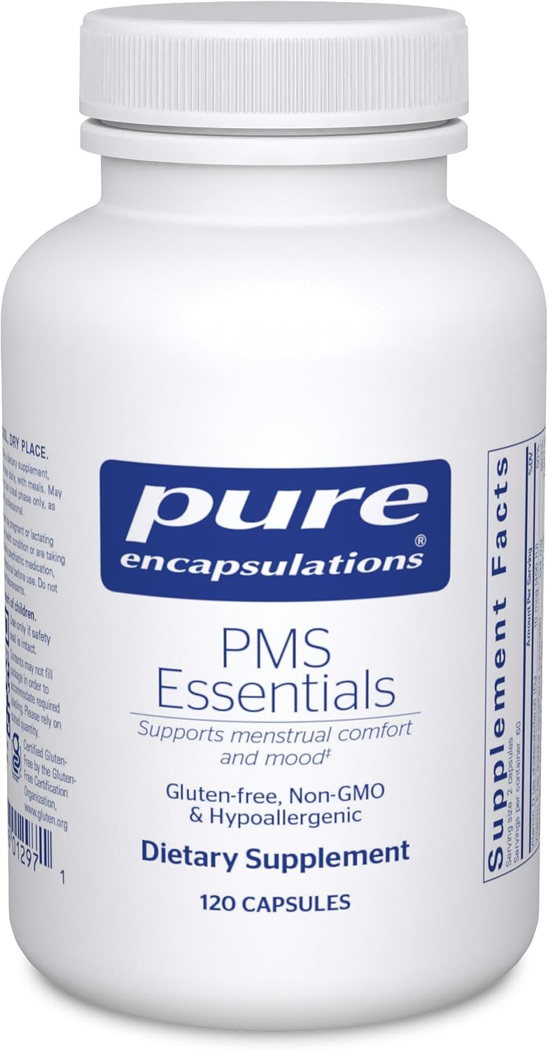 Pure Encapsulations PMS Essentials, 120 Capsules | Hypoallergenic Supplement Supports Menstrual Comfort, Fatigue, and Helps Lessen Cravings