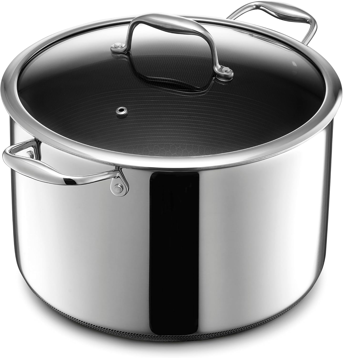 HexClad 10QT Hybrid Nonstick Braiser Stock Pot with Lid, Induction Ready