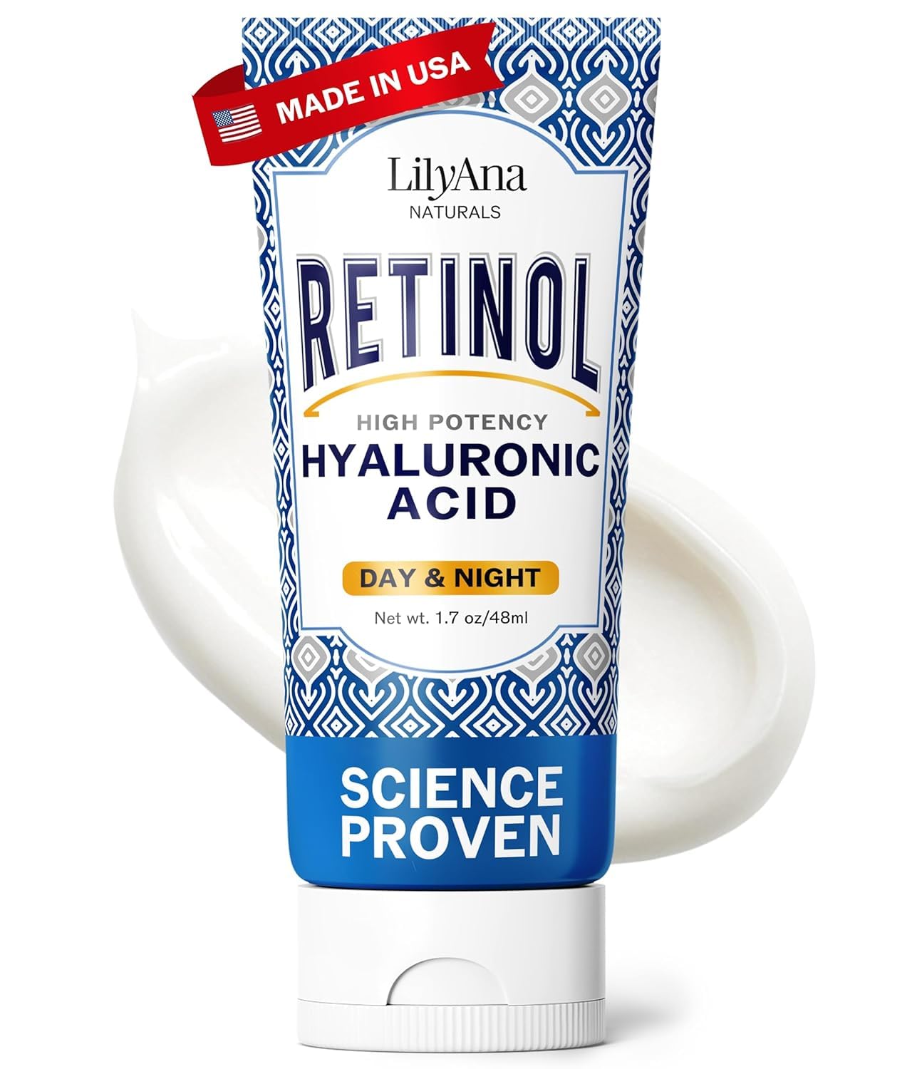 LilyAna Naturals Anti Aging Retinol Face Cream for Women – Wrinkle & Neck Cream for Firming, Retinol Moisturizer for Face with Hyaluronic Acid, Hydrating Night Cream for Fine Lines, Collagen Boost | Neck cream with hyaluronic acid, hydrating night moisturizer for fine lines and collagen support.