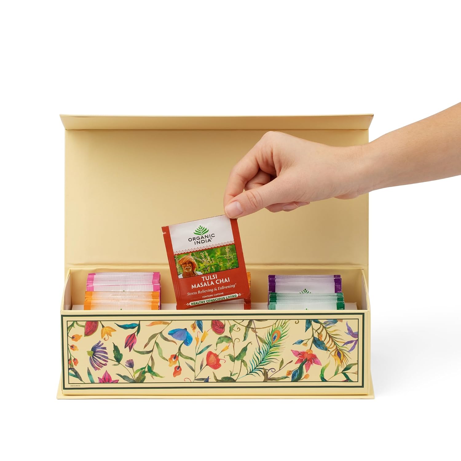 ORGANIC INDIA Tea Sampler Box Variety Pack, Hot Assortment, 60 Tea Bags | Tulsi Herbal Gift Set, Holy Basil, Ashwagandha, Turmeric Ginger, Sweet Rose, Original, Sleep, Masala Chai