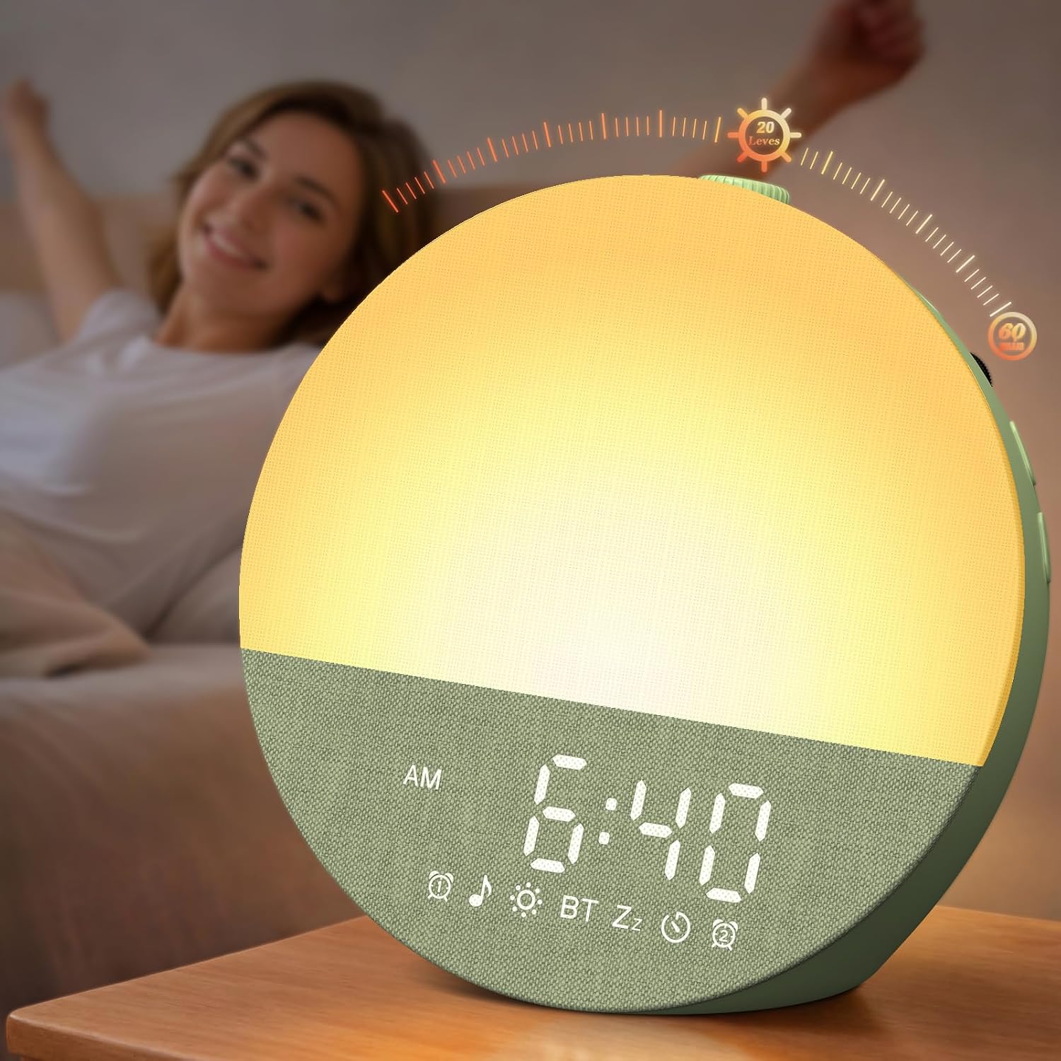 Sunrise Alarm Clock with Sound Machine, Gentle Wake Up Light for Bedroom