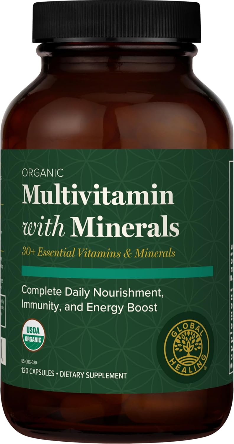 Global Healing Center – USDA Organic Multivitamin for Women & Men – Vitamins Include A, C, D, & More for Your Overall Health & Wellness Needs – Complete Daily Multi Vitamin Nourishment (120 Capsules)