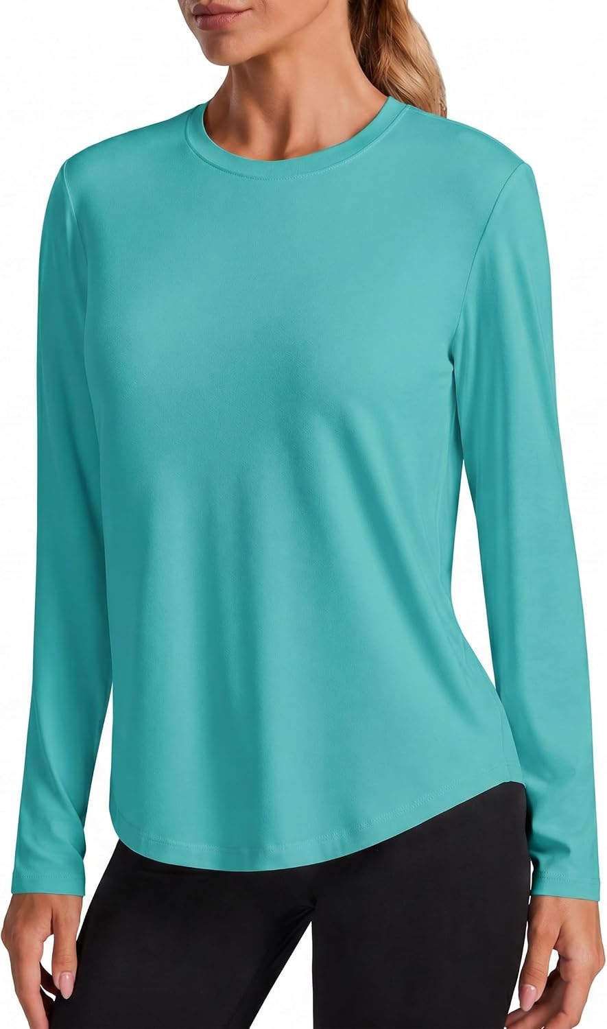 PINSPARK Workout Tops for Women UPF 50+ Long Sleeve Athletic Sun Shirt