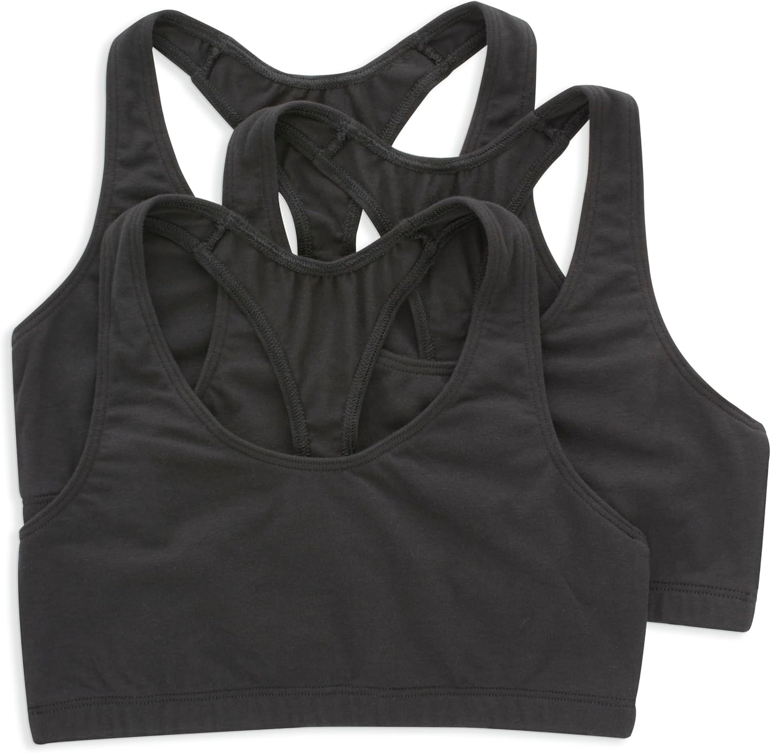 Hanes Women’s Racerback Cotton T-Back Bralette (3 Pack)