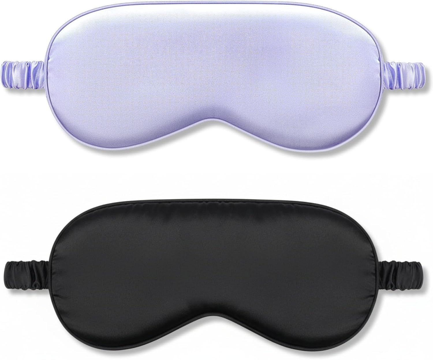 IEKEODI 2 Pack Silk Sleep Masks, Light Blocking Eye Masks, Black & Purple