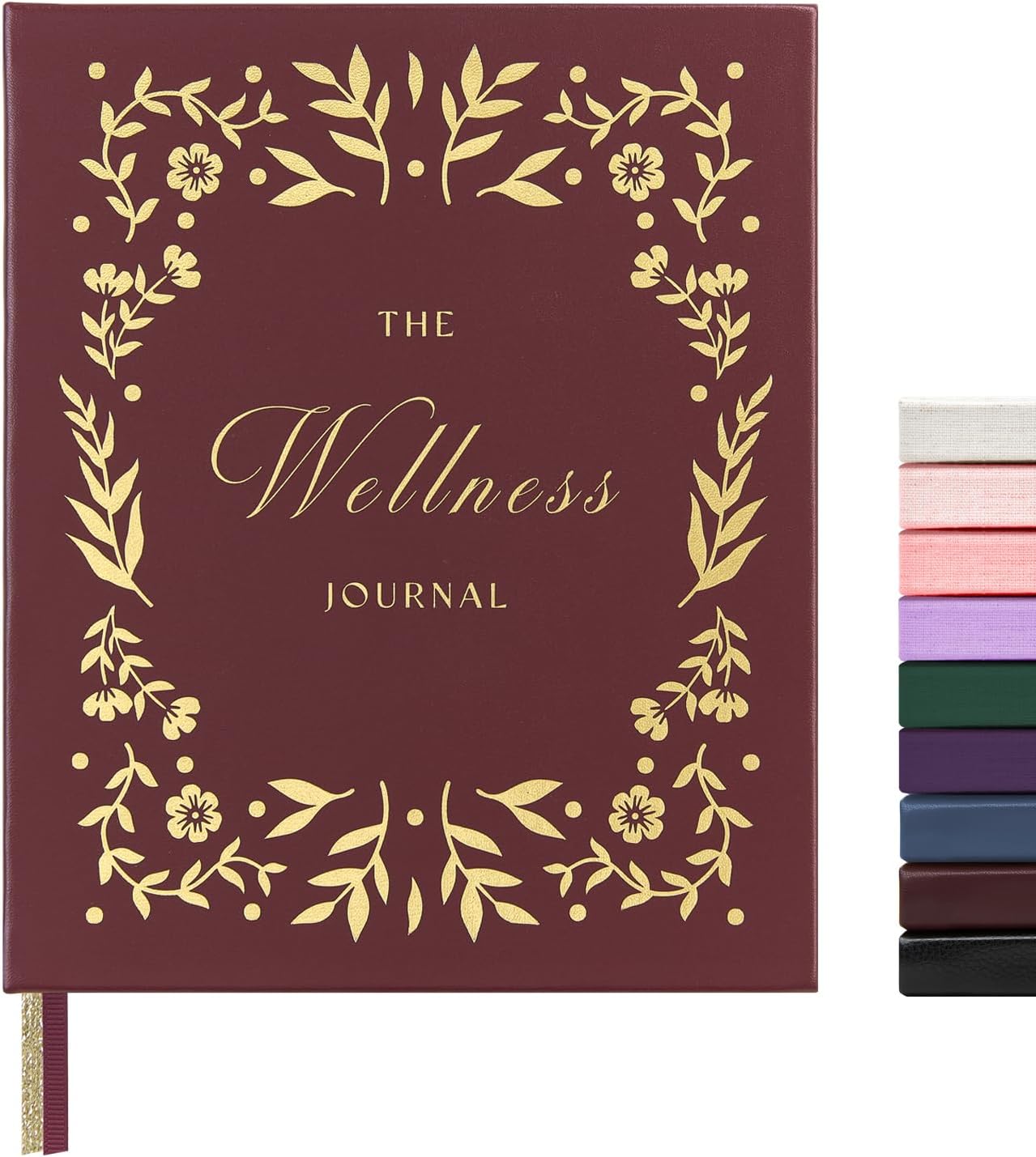 &And Per Se Wellness Journal, Self Care & Daily Journal for Women, Mental Health Planner with Habit Tracker, Diet & Goals, Undated, Gift-Ready (Burgundy Bloom)