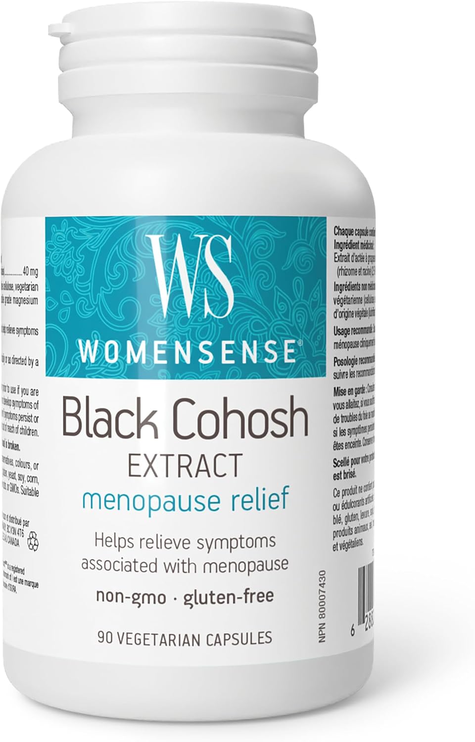 Natural Factors – WomenSense Women’s Black Cohosh Extract 40mg, Menopausal Symptom Support, 90 Vegetarian Capsules | Standardized Black Cohosh Root Extract with 2.5% Triterpene Glycosides for Menopause Support