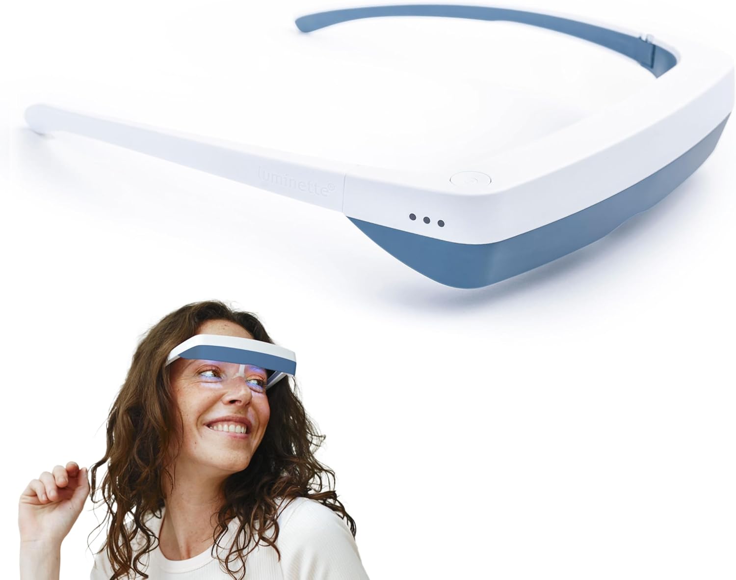 luminette 3 Light Therapy Glasses – Wearable Light Therapy Lamp – Natural Relief for Sleep Problems, Seasonal Mood Disorders & Jet lag – Portable Daylight Lamp (Blue)
