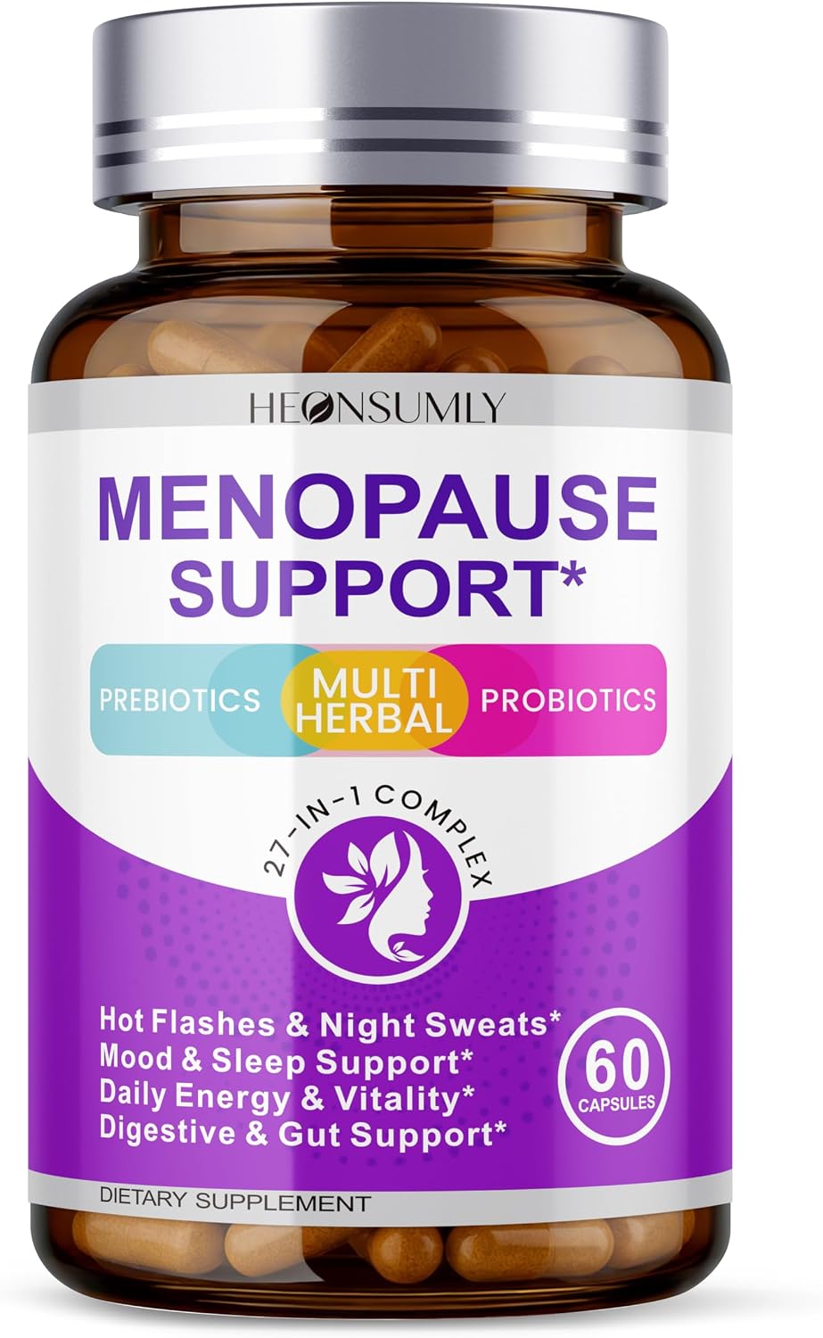 Menopause Supplements for Women Hot Flashes, Mood Swings, 60 Capsules