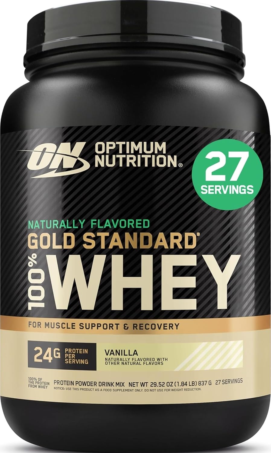 Optimum Nutrition Gold Standard Whey Protein Powder, Vanilla, 2 LB