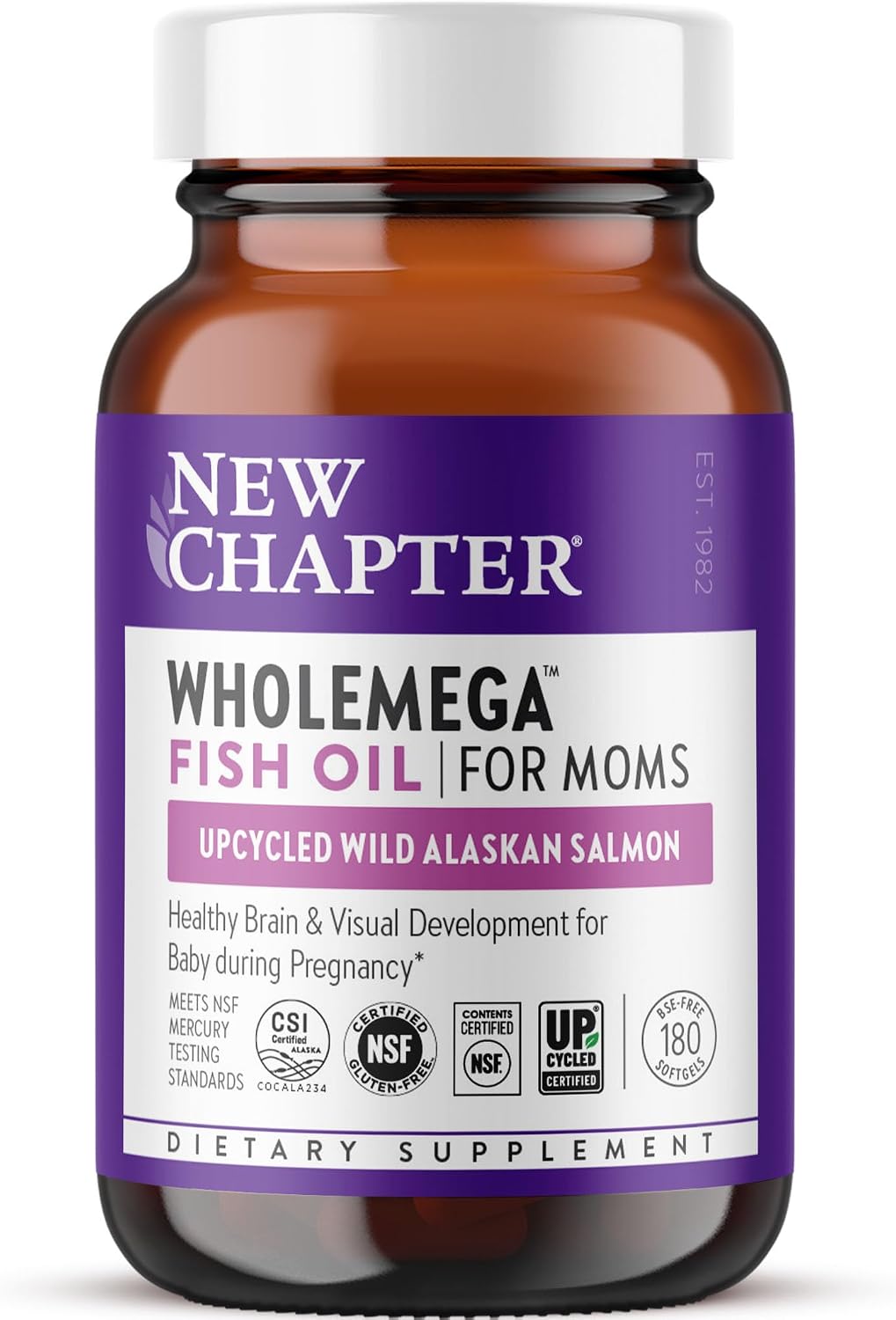 New Chapter Wholemega for Moms Prenatal Fish Oil, 180 Count