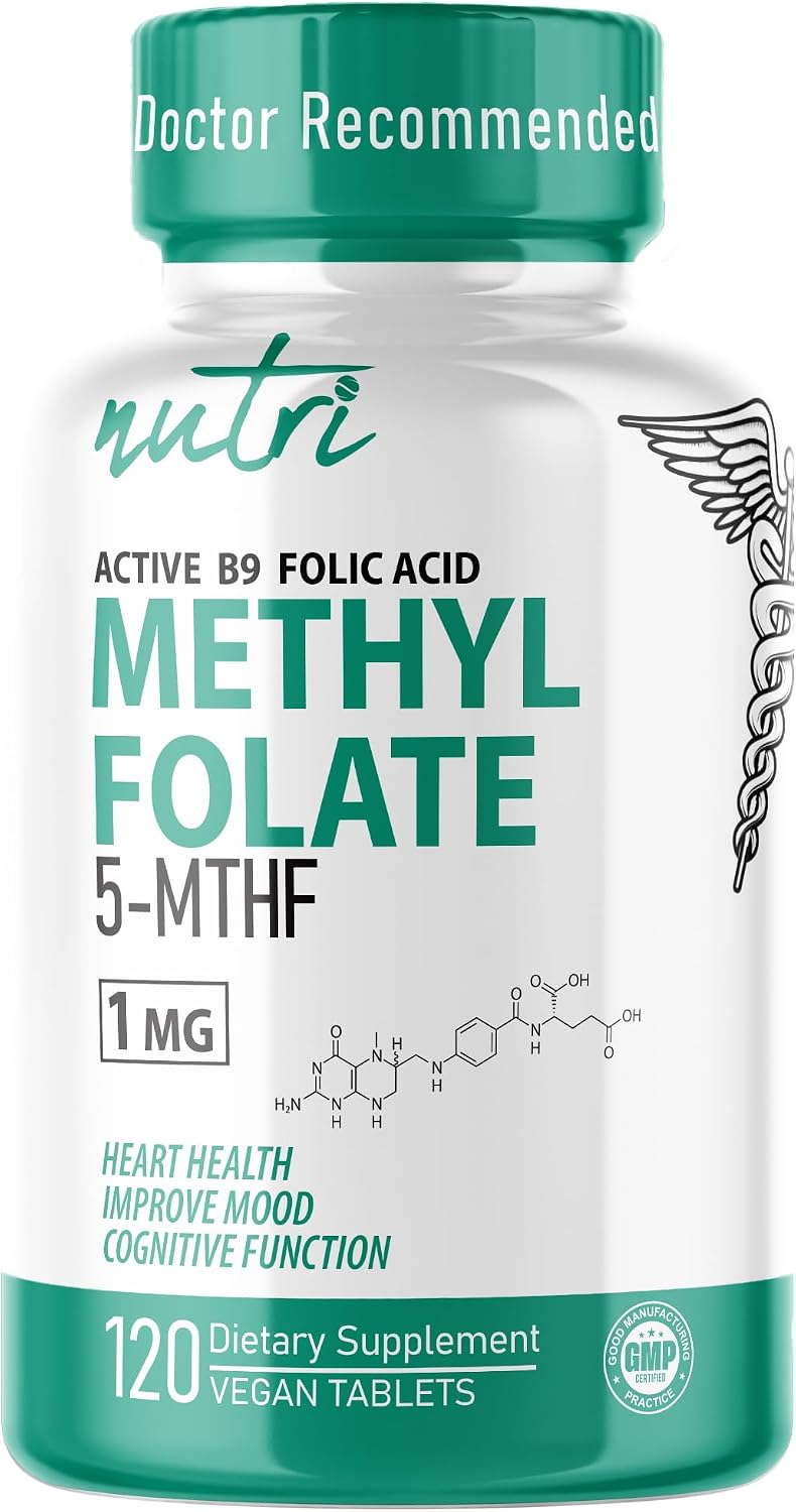 Nutri 5-MTHF L-Methylfolate 1mg, Methylated Folate Supplement – 120 Tablets