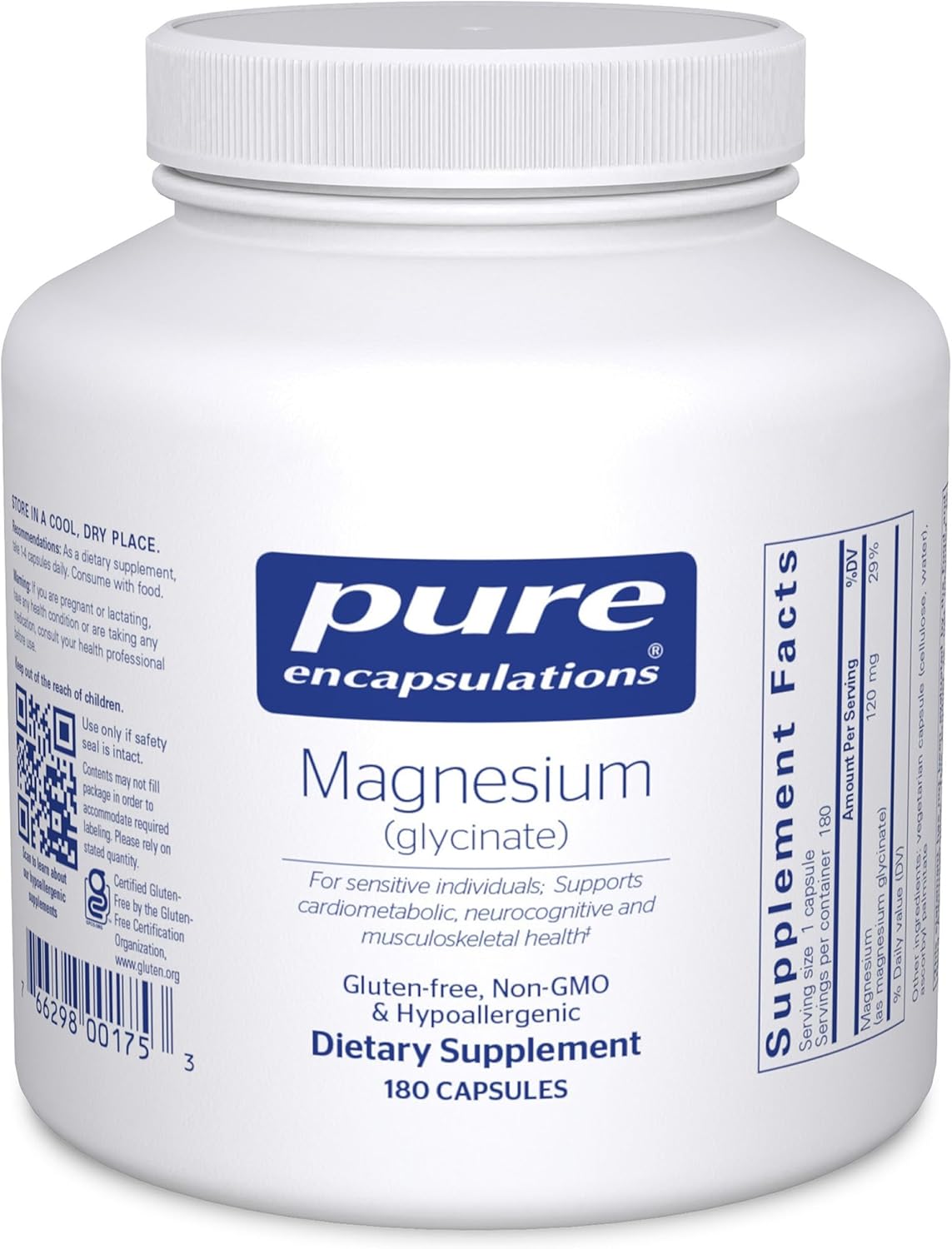 Pure Encapsulations Magnesium (Glycinate), 180 Capsules