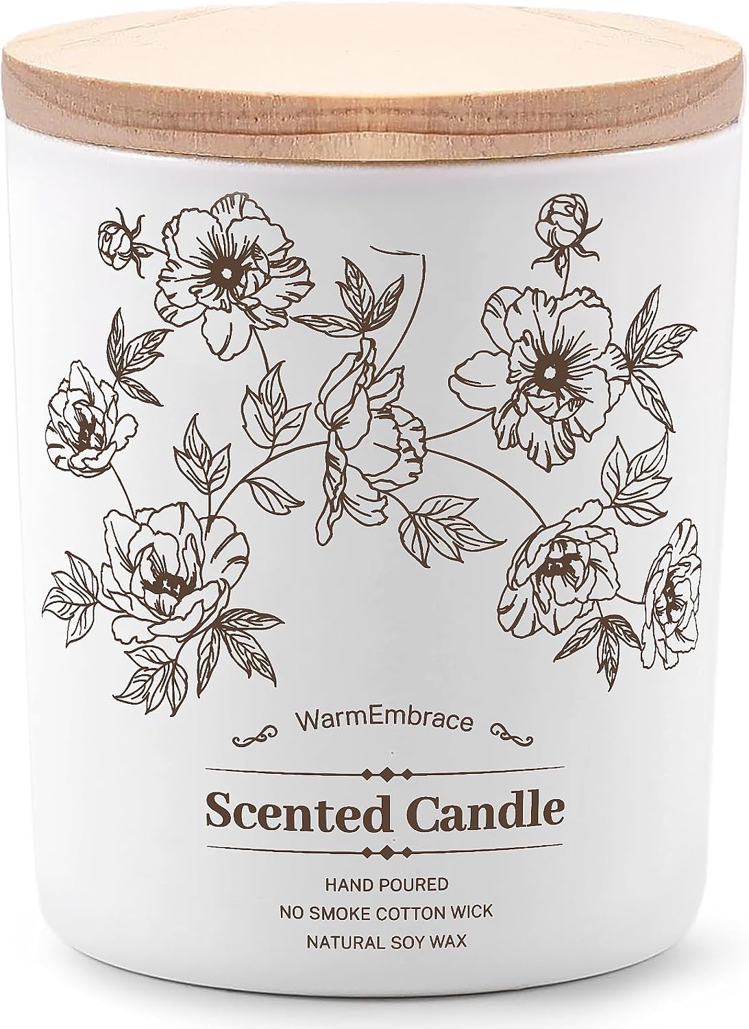 WarmEmbrace Deluxe Scented Candle for Women & Men, Vanilla Coconut, 8 Oz | Soy Wax Jar Candle, Up To 60 Hours Of Burn Time& A Reusable Ceramic-Style Jar For Home Decor Or Gifting