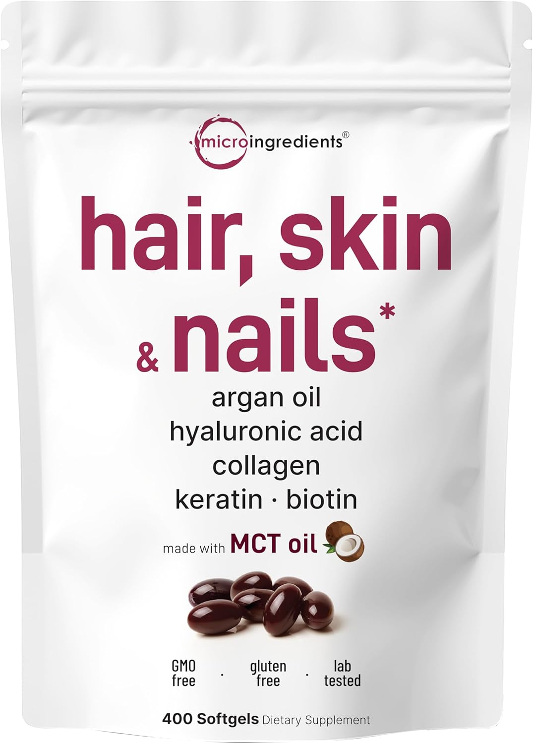 Hair Skin and Nails Vitamins for Women & Men, 400 Softgels, 133-Day Supply