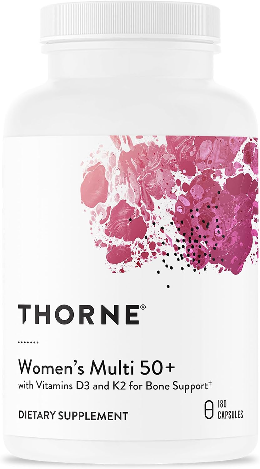 THORNE Women’s Multi 50+, Comprehensive Daily Multi-Vitamin, 180 Capsules | Formulated for Perimenopausal & Postmenopausal Women, Supports Heart, Brain, Bone & Immune Health*, Third-Party Certified
