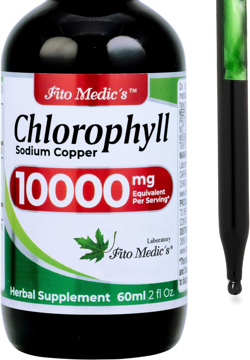 FITO MEDIC’S Lab | Liquid Chlorophyll | Chlorophyll Liquid Drops | 50 mg 200:1 Ratio Extract per Serving.