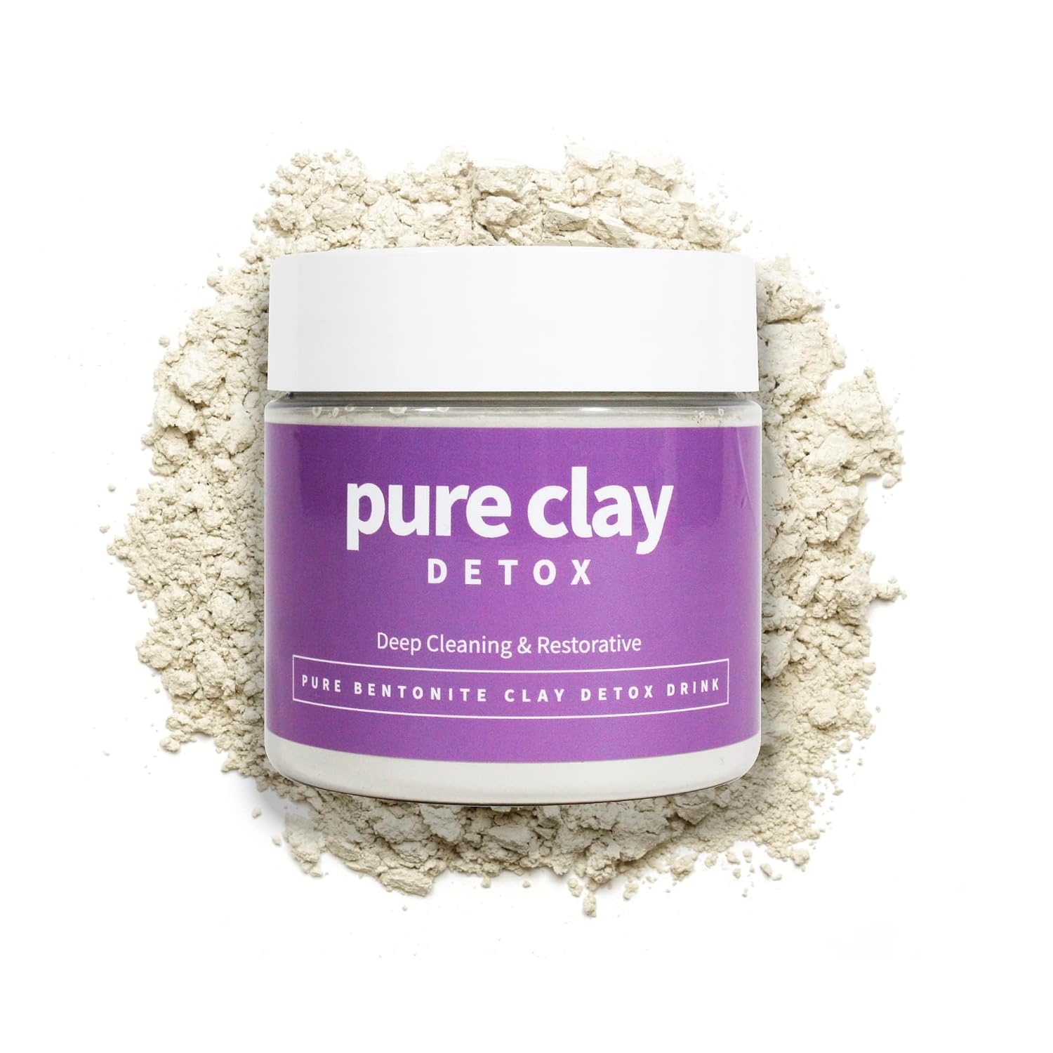 Pure Clay Detox | Therapeutic Grade Calcium Bentonite Clay Powder | GRAS-Affirmed | Indian Healing Face Mask | Deep Pore Cleansing | Body Wrap Hair Mask Bath | Ultra Fine | 16 oz | Acne Oily Skin Foot