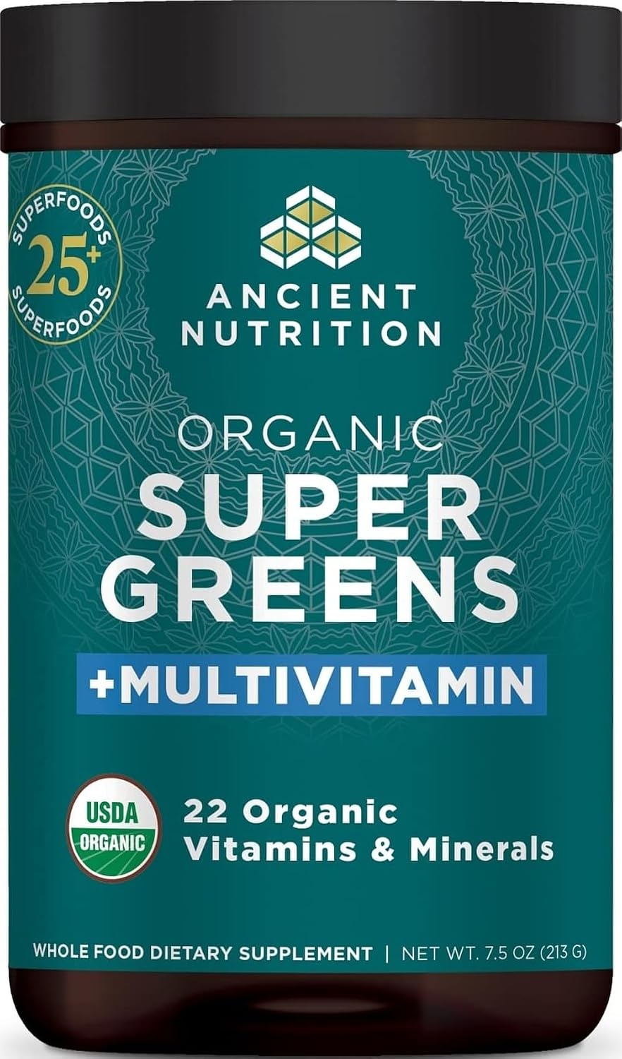 Ancient Nutrition Organic Multivitamin Supergreens Powder, 7.5 OZ