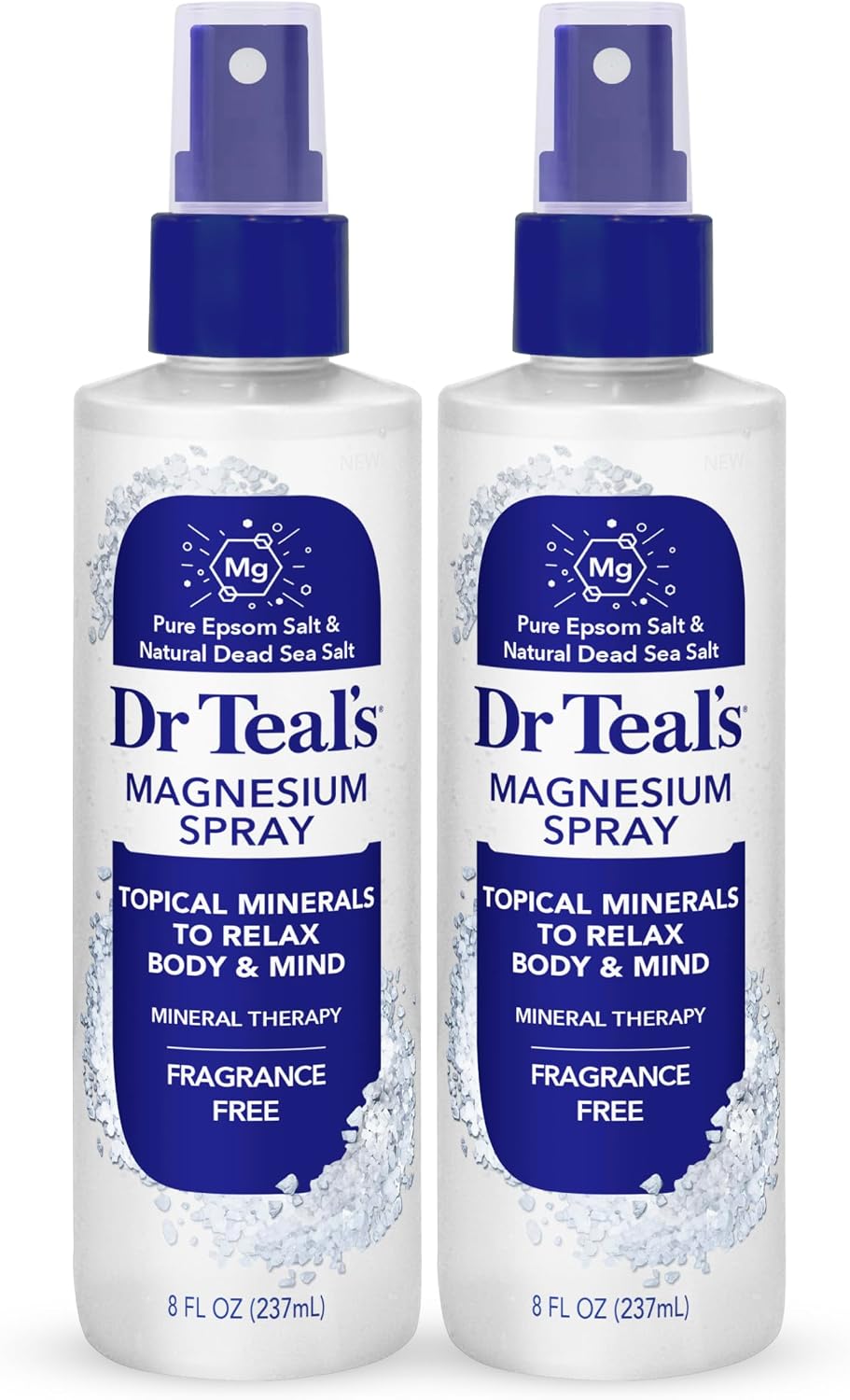 Dr Teal’s Topical Magnesium Spray with Natural Dead Sea Salt, Fragrance Free, 8 fl oz (Pack of 2)