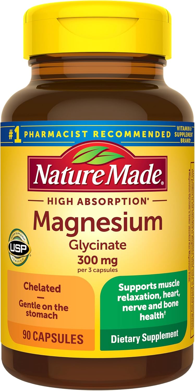 Nature Made Magnesium Glycinate 300 mg per 3 Capsules, 90 Capsules