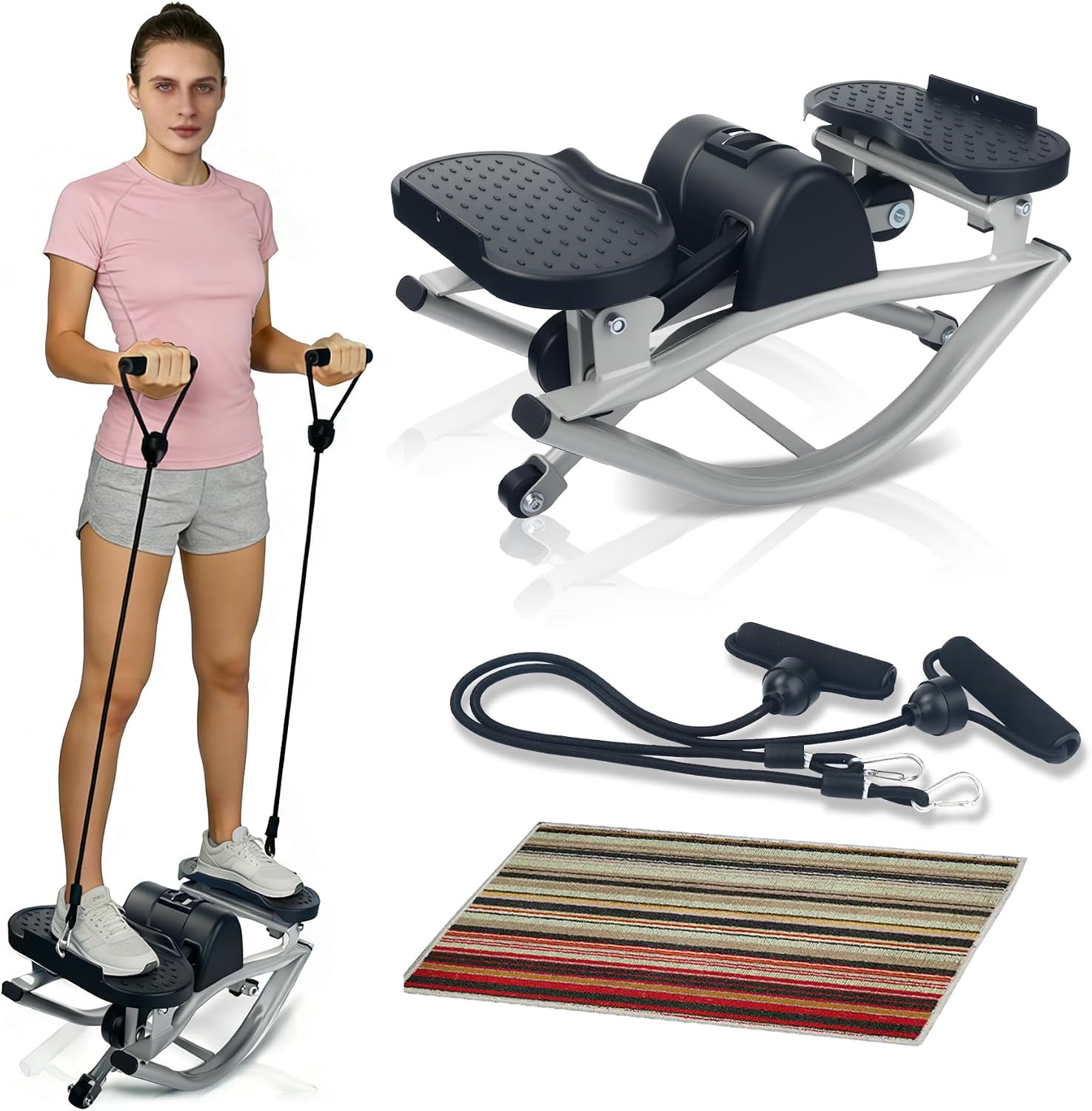 Rock Stepper Machine with Digital Display,Workout at Home,Office