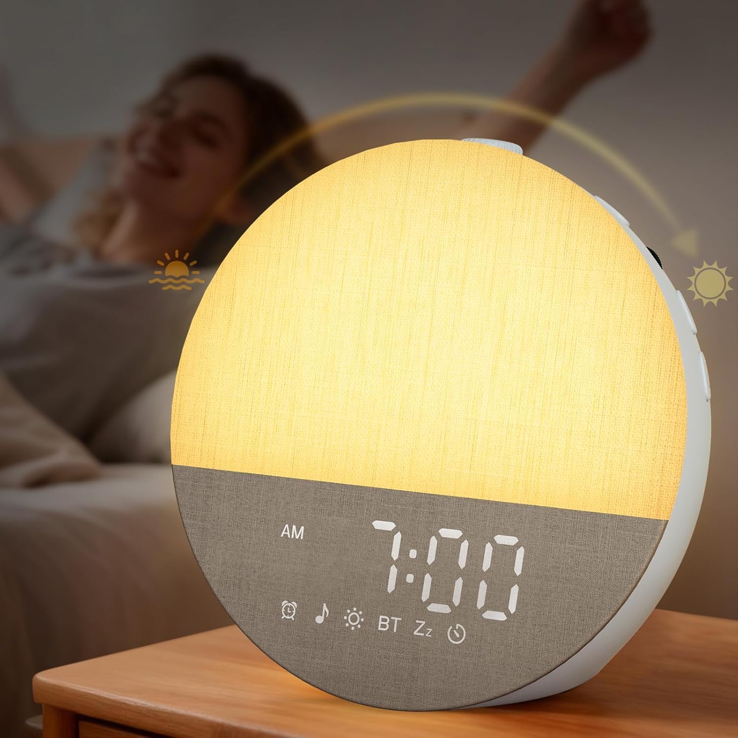 Simulates Natural Light Sunrise Alarm Clock – Makes Waking Up Easier