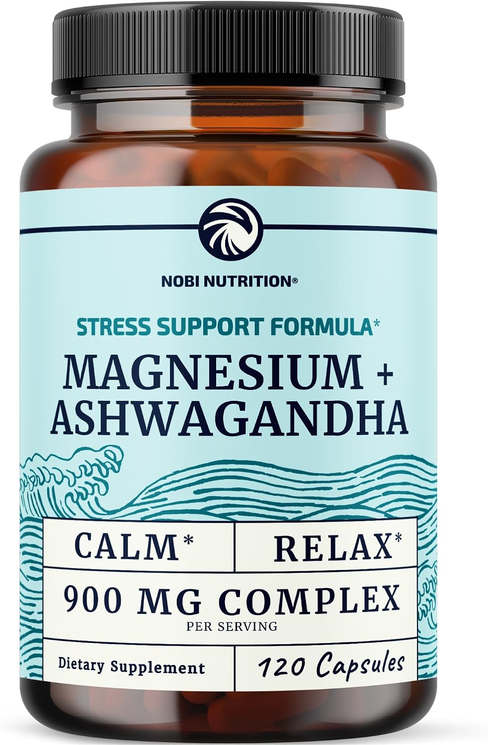Magnesium Ashwagandha, Relaxation & Calming Magnesium Supplement for Adults | Rest Calm Mood & Sleep Support, Mag Citrate & Oxide 400 mg + Ashwagandha 500 mg, Muscle Health & Stress Support, 120 Capules