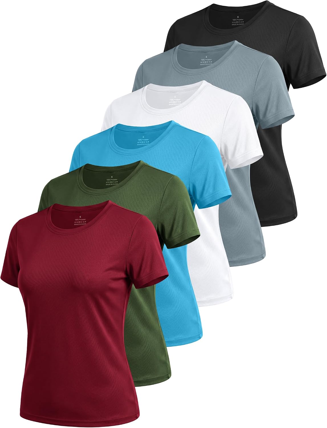 6 Pack Workout Tops for Women Short Sleeve Athletic Quick Dry T Shirts