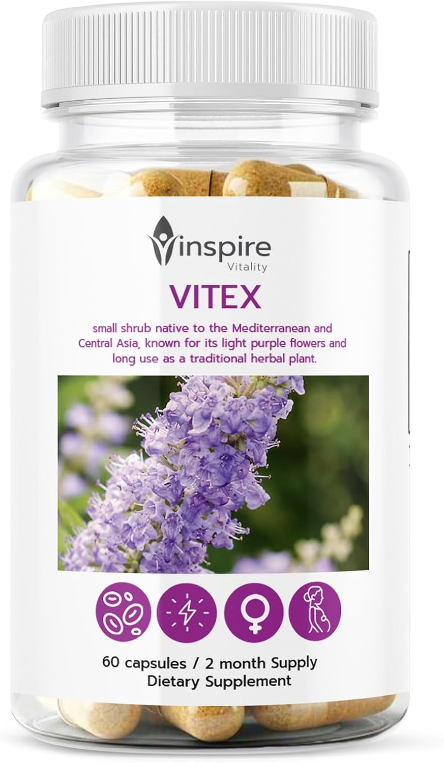Vitex Chasteberry Supplement for Women | 6000mg | 60 Capsules, Chaste Tree Berry & Vitex Agnus Castus Extract | Hormone Balance, PMS Support