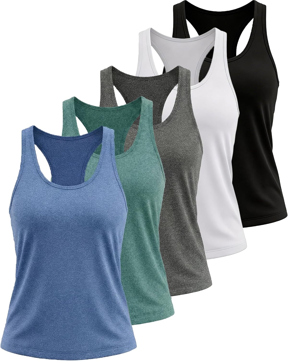 5 Pack Women’s Workout Tank Tops Racerback Compression Sleeveless