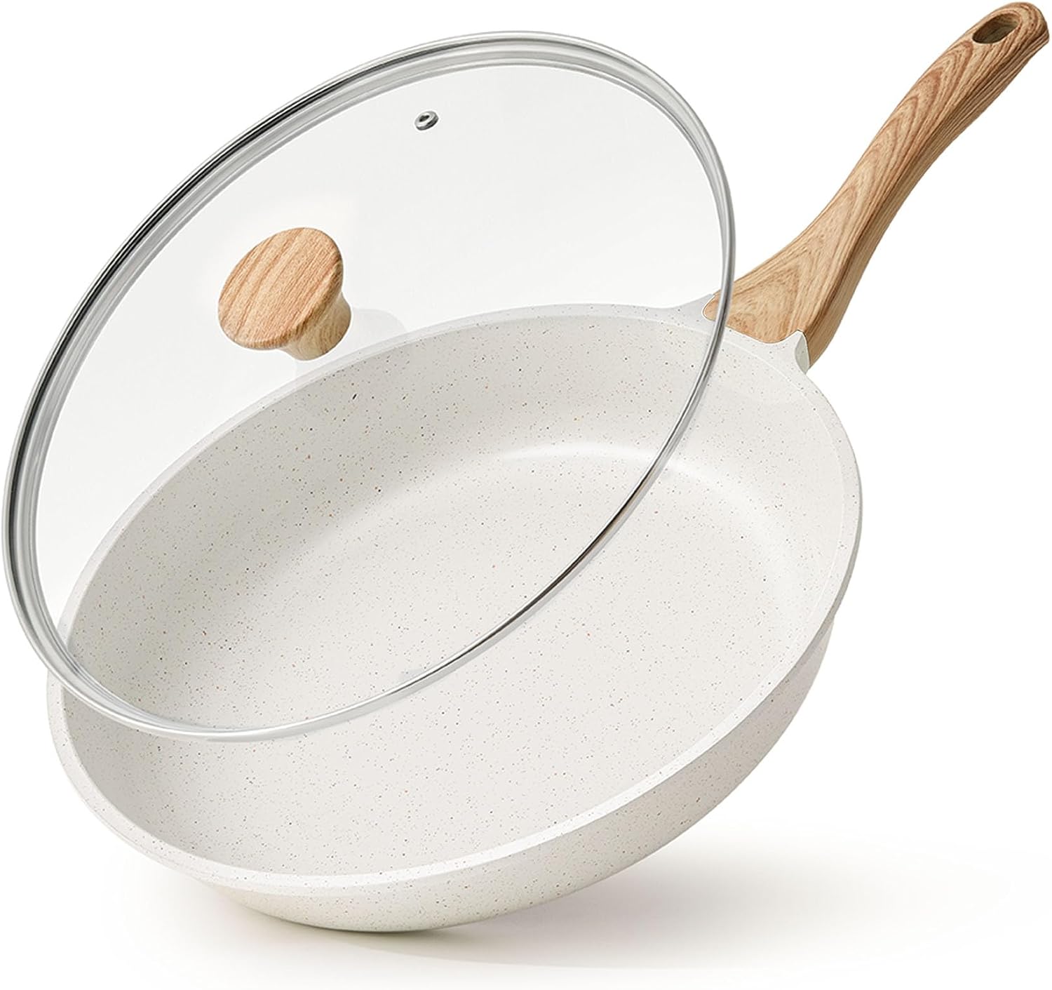 SENSARTE 8Inch Nonstick Ceramic Frying Pan with Lid, PFAS/PTFE/PFOA Free