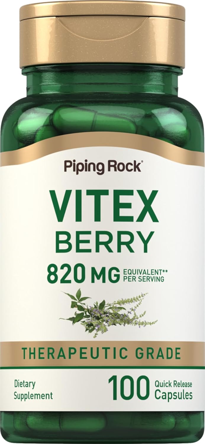 Piping Rock Vitex Chasteberry Supplement | 100 Capsules | for Women | Fruit Extract | Non-GMO, Gluten Free