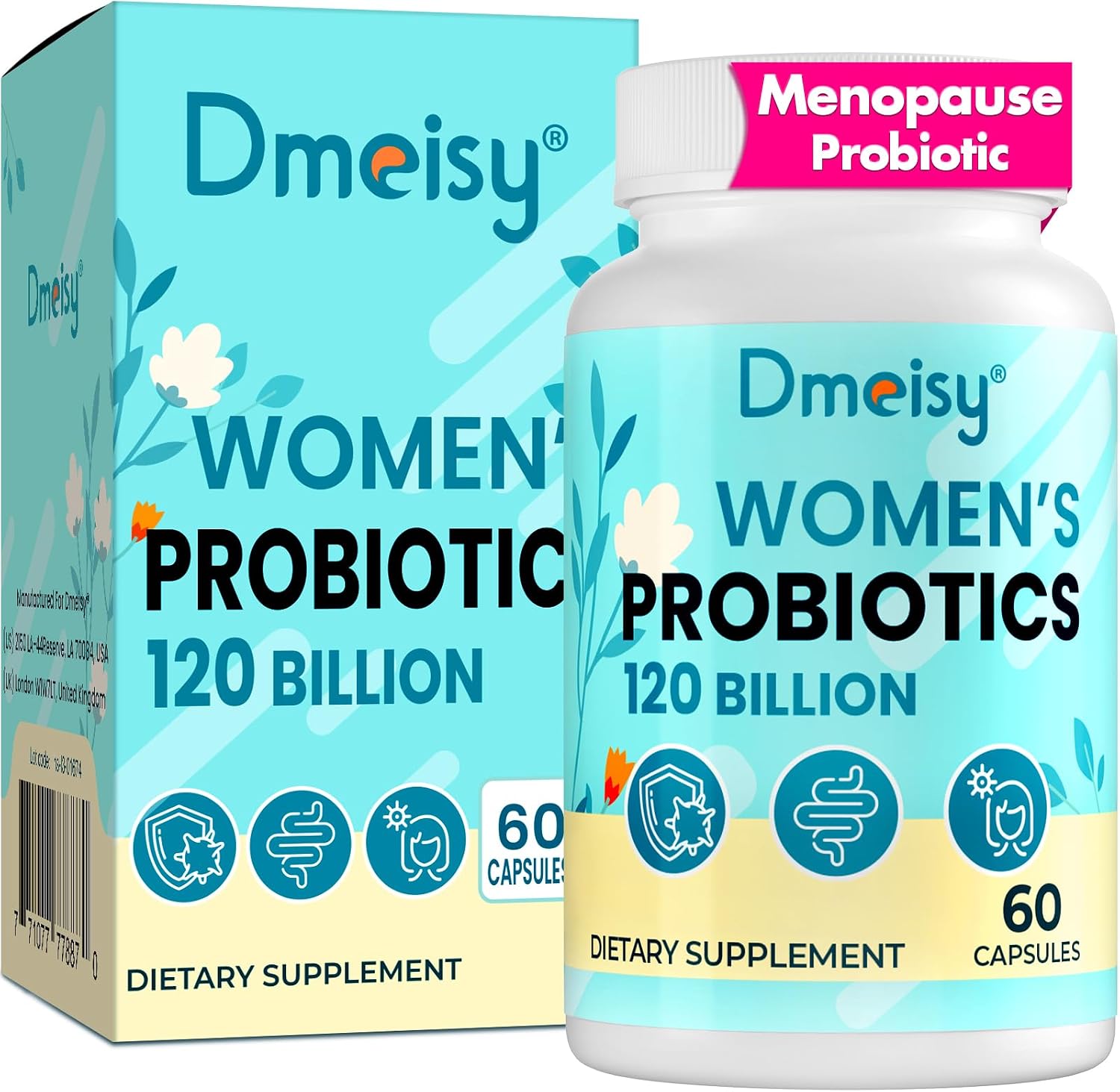 Menopause Supplements for Women, 13-in-1 Herb Probiotic Complex, 60 Caps | Menopause Supplements for Women, with 120 Billion CFU Probiotic for Hormone Balance, Hot Flashes, Night Sweats, Mood Swings
