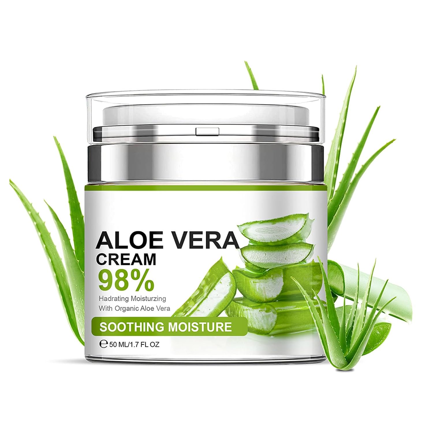 Grospe Aloe Vera Moisturizer Facial Cream,Facial Cream With 98% Organic Aloe Vera,Anti Wrinkle Face Moisturize Cream,For Dry Skin,Acne Scars,Soft,Moisturizing,And Delicate Skin