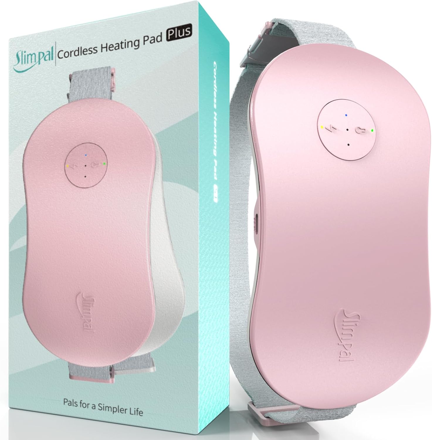 Slimpal Heating Pad for Period Cramps, Portable Cordless Electric Heating Pad for Menstrual Pain Relief, Stocking Stuffers, Rechargeable Wearable Heat Pad for Her Women Girl Wife, Pink