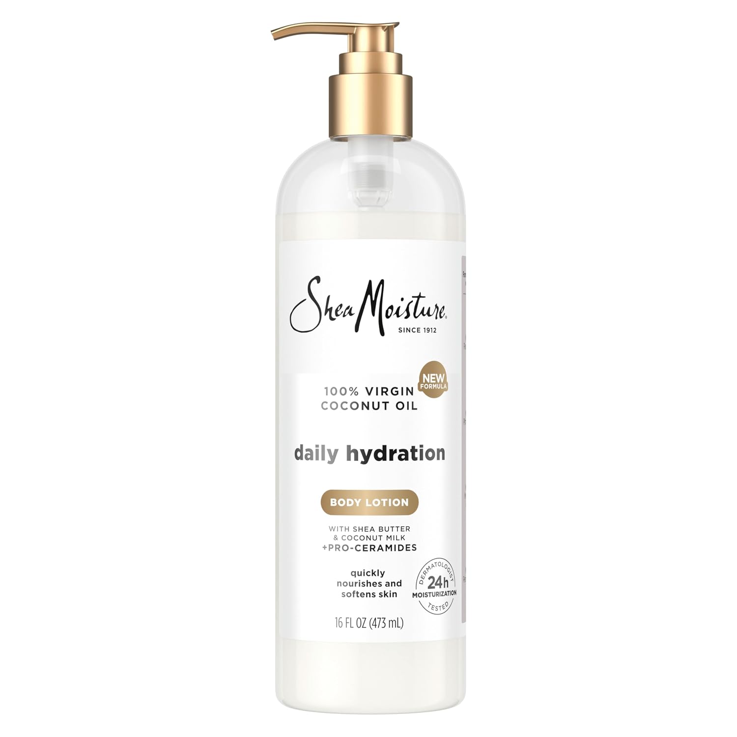 Shea Moisture Daily Hydration Body Lotion with Virgin Coconut Oil 16oz | For dry, dull skin -unlock 24H hydration for your daily moisture needs with Shea Butter, Coconut Milky, and Pro-Ceramides.