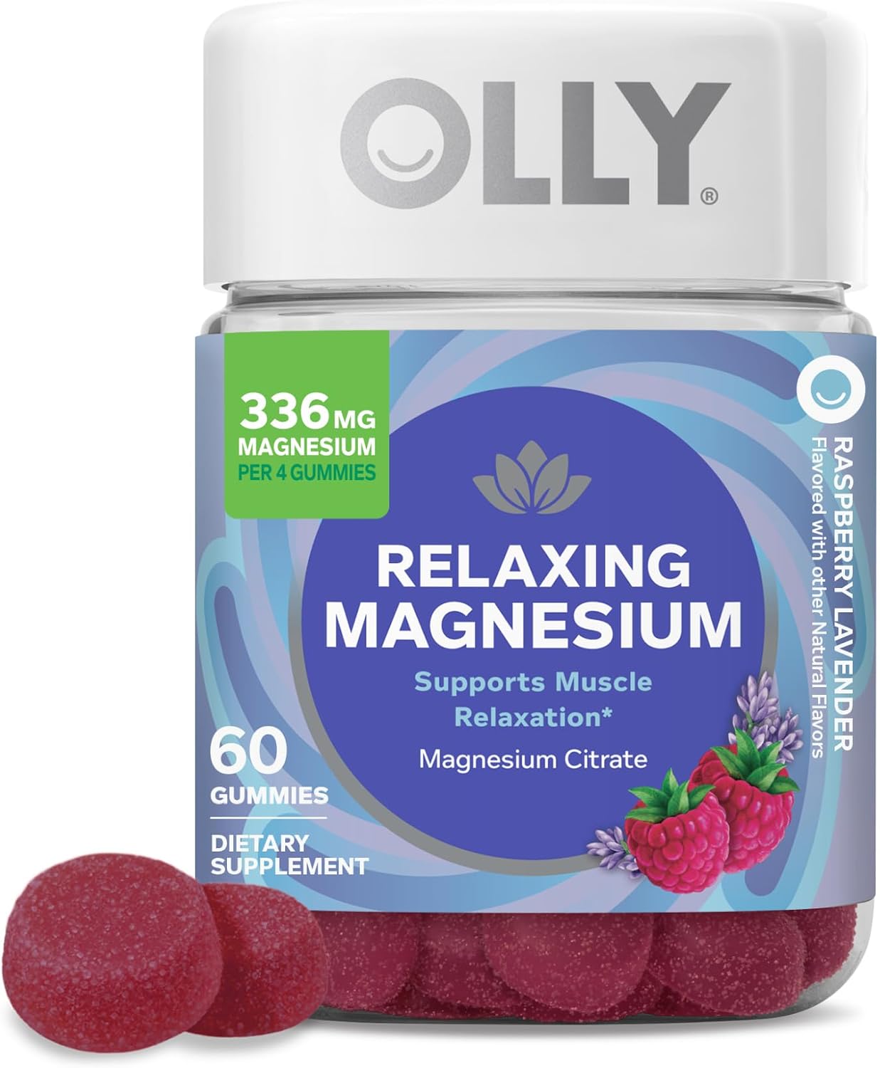 OLLY Relaxing Magnesium Gummies, Supports Muscle Relaxation* – 60 Count