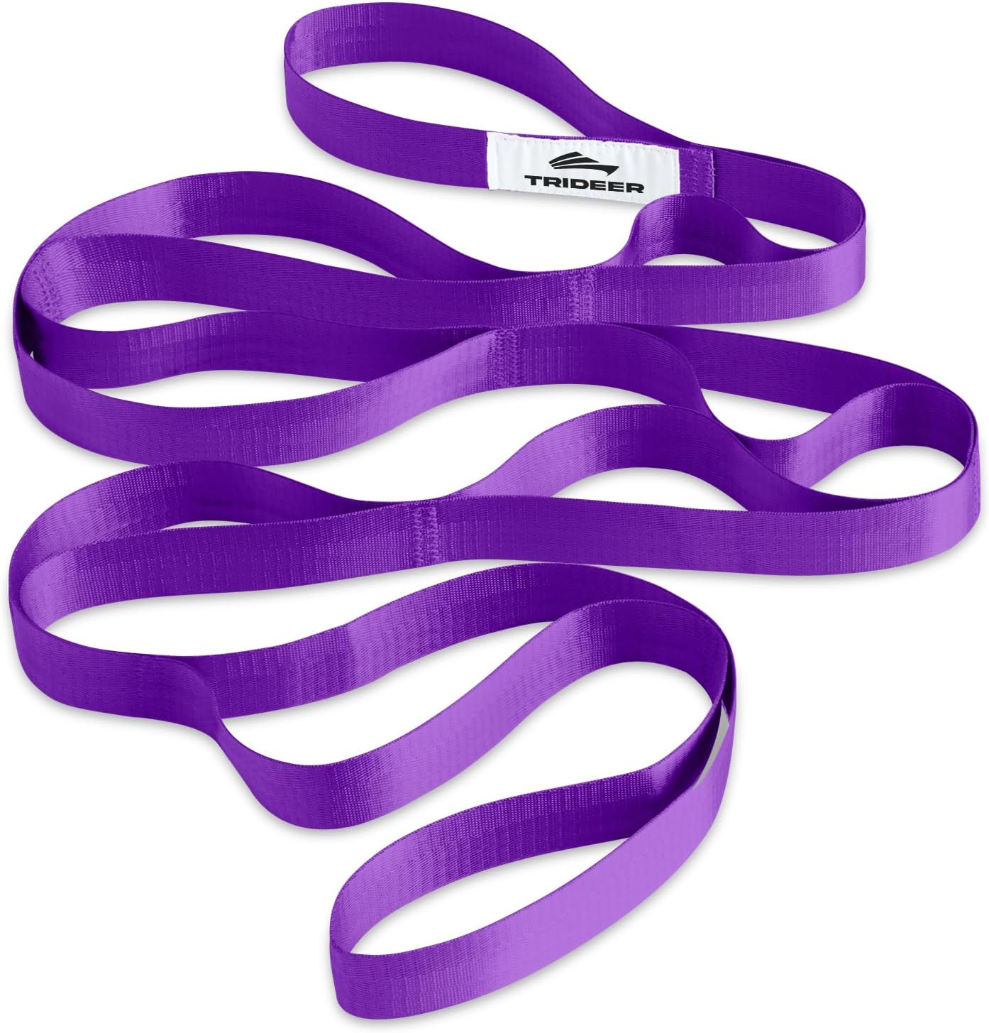 Trideer Non-Elastic Stretching Strap with Loops for Physical Therapy & Rehab, Knee Hip Leg ROM Post-Surgery, Yoga Strap for Stretching, Leg Lifter Strap Mobility Aid, Hamstring Calf Back