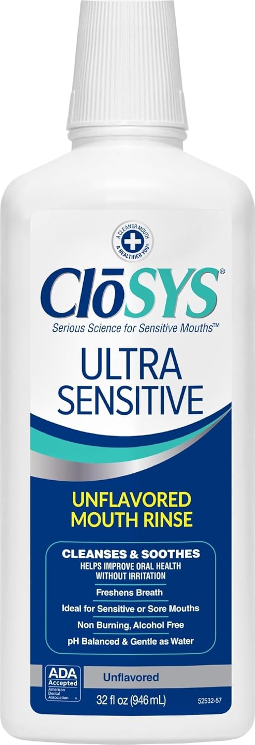 CloSYS Ultra Sensitive Mouthwash, 32 Oz, Alcohol Free Mouthwash