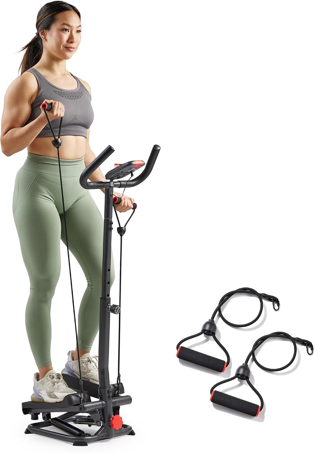 Sunny Health & Fitness Smart Stair Stepper w/Handlebar & Resistance Bands