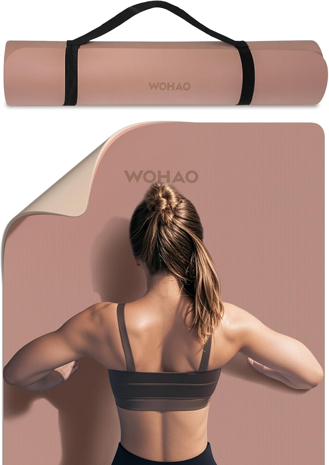 8mm Thick Yoga Mat Non Slip for Women Men | 72″x28″ mat for gym, pilates, studio. POE, reversible, non-slip, tear-proof, odorless, easy-clean, strap.